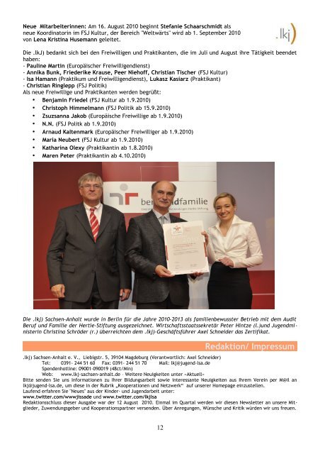 Newsletter der - LKJ Sachsen-Anhalt e.V