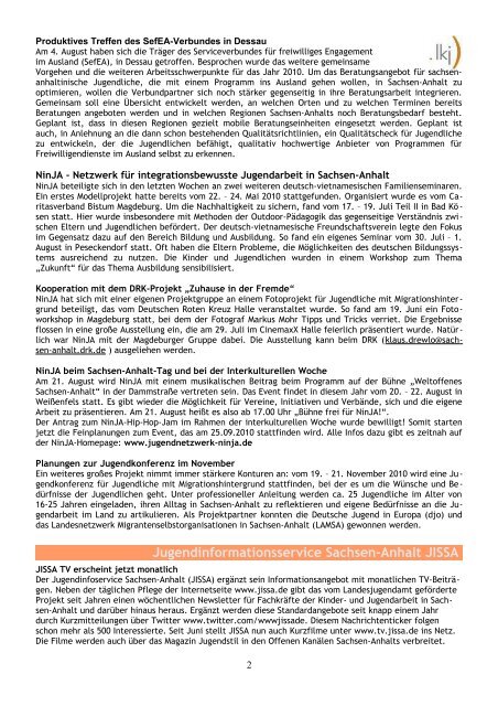 Newsletter der - LKJ Sachsen-Anhalt e.V