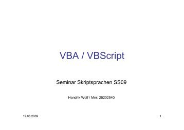 VBA / VBScript
