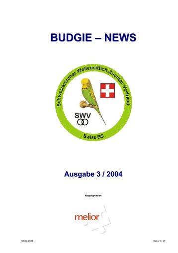 BUDGIE – NEWS - Schweizerischer Wellensittich-Züchter-Verband