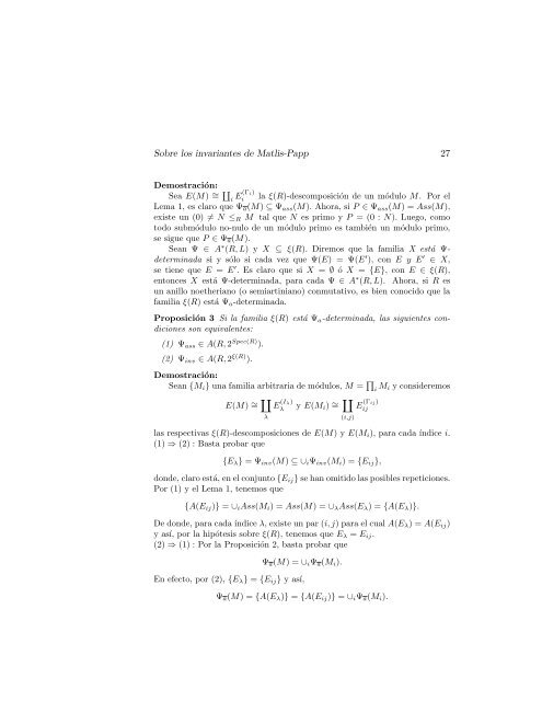 Sobre los Invariantes de Matlis-Papp ∗