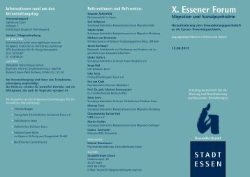 X Essener Forum.indd - Essener Verbund der Immigrantenvereine e.V.