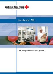 Jahresbericht 2003 - DRK-Blutspendedienst West