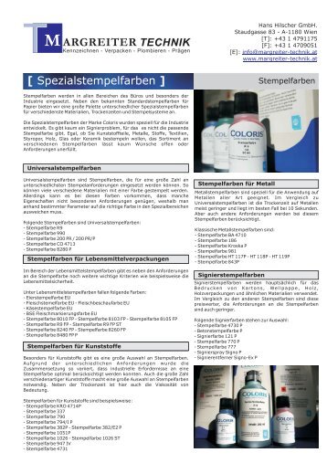 Stempelfarben 2009.cdr - Margreiter Technik Hans Hilscher GmbH