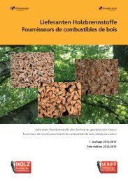 Lieferanten Holzbrennstoffe Fournisseurs de combustibles de bois