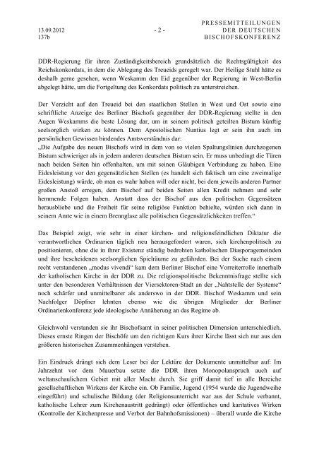 Statement von Kardinal Rainer Maria Woelki, Erzbischof von Berlin ...