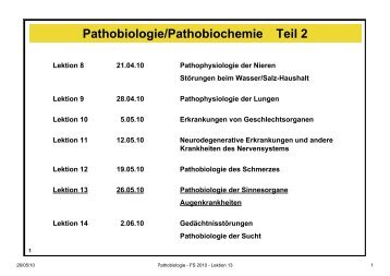 Pathobiologie/Pathobiochemie Teil 2 - Alex Eberle