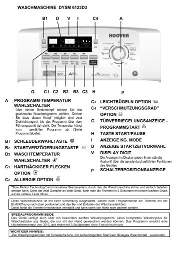 Betriebsanleitung - Hoover