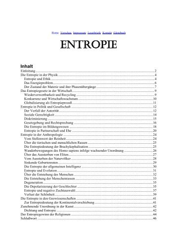 ENTROPIE - von Manfred Hiebl