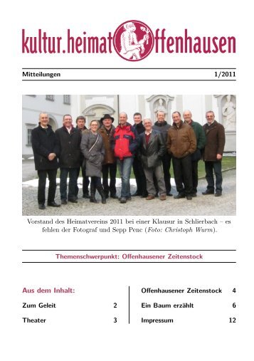 Ausgabe 1/2011 - Theater Offenhausen - Marktgemeinde Offenhausen