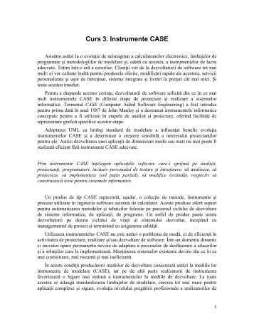 Curs 3. Instrumente CASE - Andrei