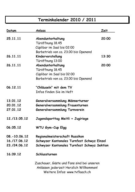 Mitteilungsblatt November 2011 - TV Flaach