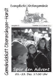 Gemeindebrief vom Dezember 2010/Januar 2011 - Kirche ...