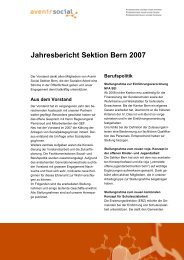 Jahresbericht AvenirSocial Sektion Bern 2007