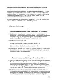 Promotionsordnung der HfG - Staatliche Hochschule für Gestaltung ...