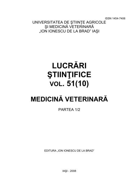 medicină veterinară - Ion Ionescu de la Brad