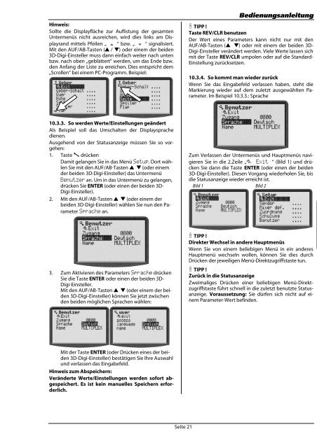 Bedienungsanleitung 1. Inhaltsverzeichnis - Instructions Manuals