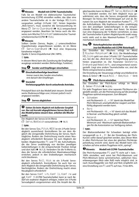 Bedienungsanleitung 1. Inhaltsverzeichnis - Instructions Manuals