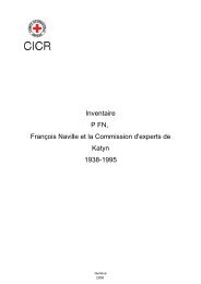 Inventaire P FN, François Naville et la Commission d'experts ... - ICRC