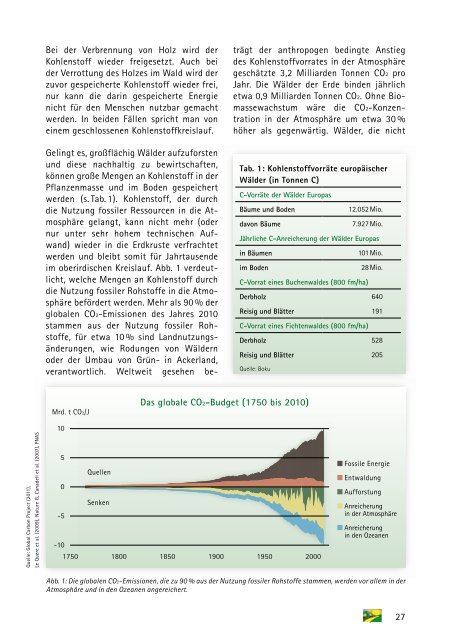 Die Bedeutung der Waldwirtschaft für den Kohlenstoffhaushalt