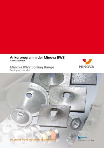 Ankerprogramm der Minova BWZ Minova BWZ Bolting Range