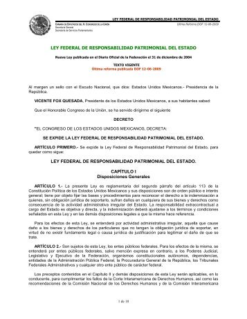 Ley Federal de Responsabilidad Patrimonial del Estado