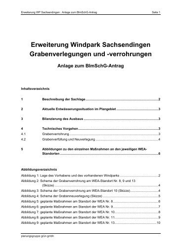 Erweiterung Windpark Sachsendingen Grabenverlegungen und ...