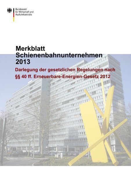 Merkblatt für Schienenbahnen - Bafa