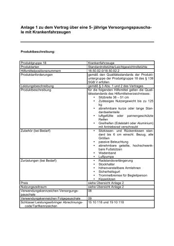 Anlagen zum Vertrag - AOK-Gesundheitspartner