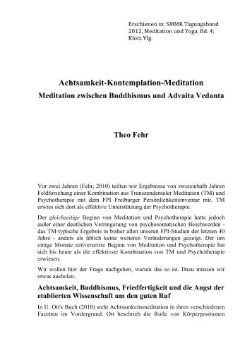 Achtsamkeit-Kontemplation-Meditation - TM independent