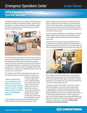 Inside Story: NYPD Emergency Operations Center (New ... - Crestron