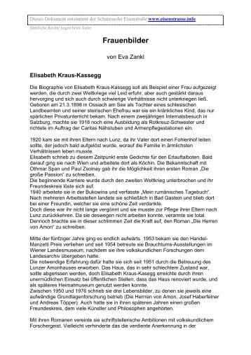 Elisabeth Kraus-Kassegg - Eisenstraße