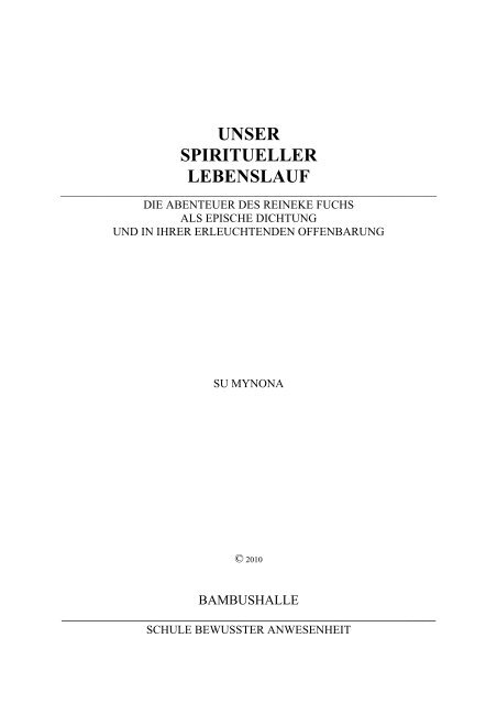 Unser spiritueller Lebenslauf als Reinecke Fuchs.pdf - bei ...