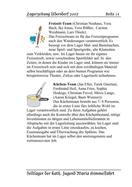 Lagerzeitung - Zeltlagerseite der Kath. Jugend Maria Himmelfahrt ...