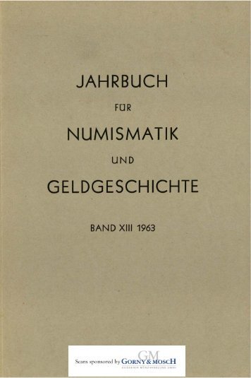 1963 Band XIII - Bayerische Numismatische Gesellschaft