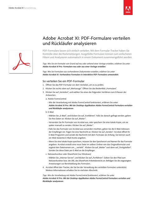 PDF-Formulare verteilen und Rückläufer analysieren - Adobe