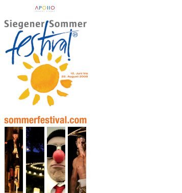 12. Juni Bis 22. August 2009 - Siegener Sommerfestival
