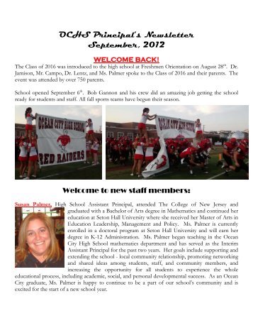 Ocean City High School Principal's Report