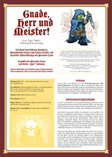 GNADE, HERR UND MEISTER! SPIELREGEl ALS PDF ... - Truant