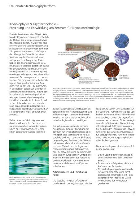 Kryoforschungsbank & Zentrum für ... - Biotechnologie.de