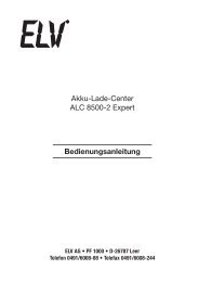 Akku-Lade-Center ALC 8500-2 Expert Bedienungsanleitung - eQ-3