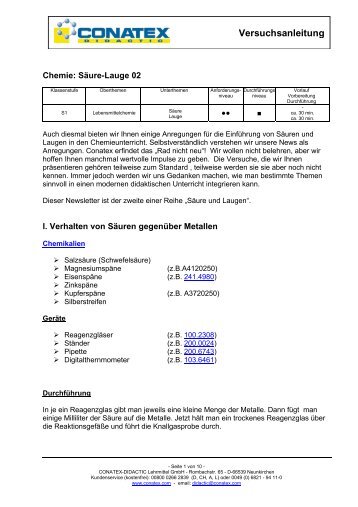 Versuchsanleitung - Conatex-Didactic Lehrmittel GmbH