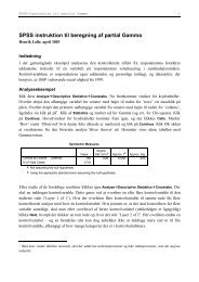 SPSS instruktion til beregning af partial Gamma