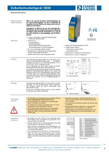 Sicherheits-Not-Aus-Relais SR3D - Zander-Aachen.de