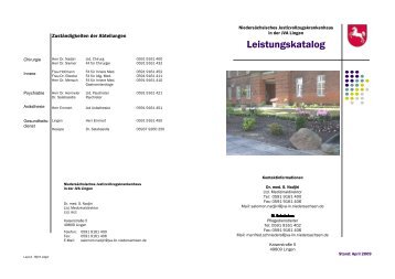 Leistungskatalog - Justizvollzugsanstalt Lingen - Niedersachsen