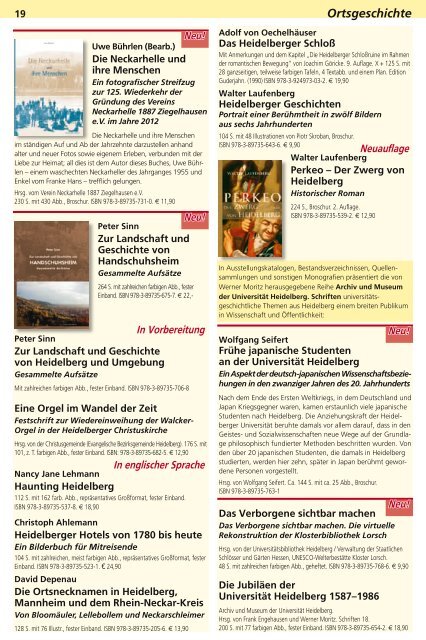 Verlagsprogramm - Verlag Regionalkultur