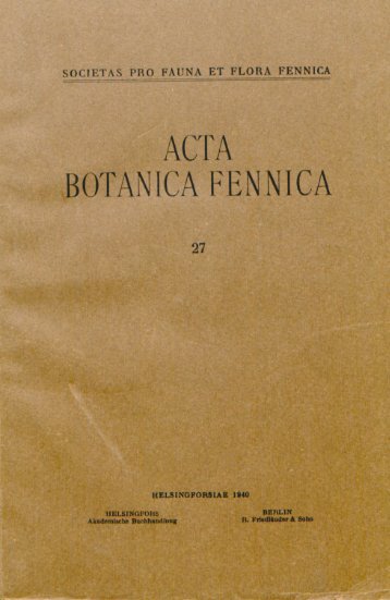 ACTA • BOTANICA FENNICA - Helda