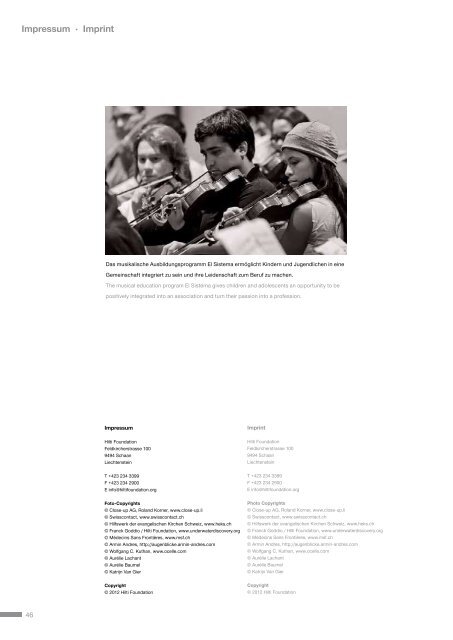 Jahresbericht · Annual Report 2011 - HILTI Foundation