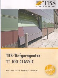 TBS-Tiefgaragentor TT 100 CLASSIC - Torbau Schwaben GmbH