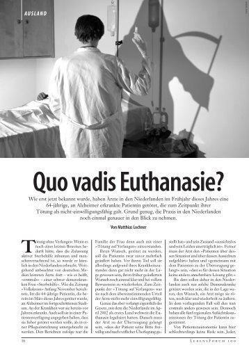 Quo vadis Euthanasie?